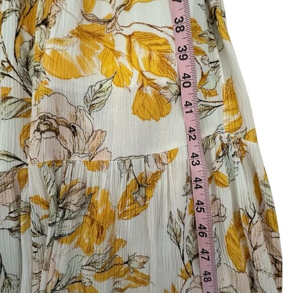 Nicole Miller ~ Floral Maxi Dress in Yellow and White floral print ~ size 10 - Picture 12 of 15